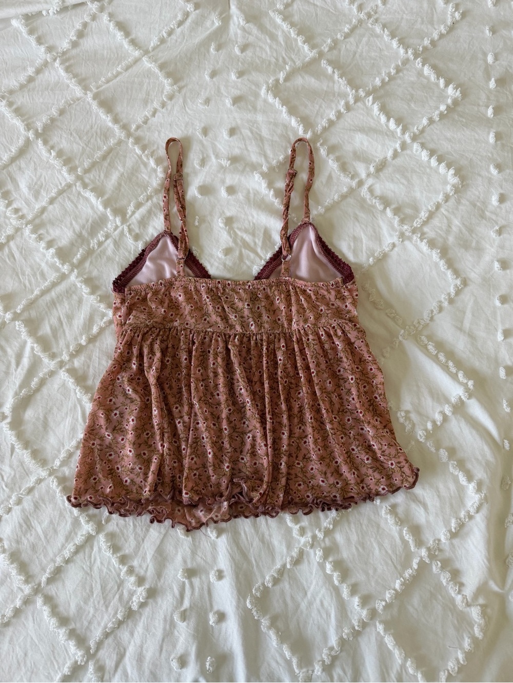 RSQ Dusty Rose Floral Babydoll Camisole - Picture 6 of 7